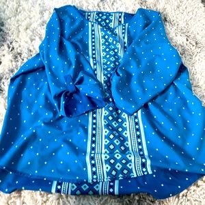 Blue detail work shirt